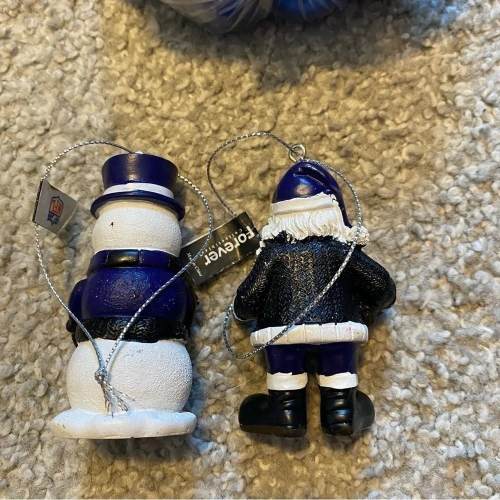 Baltimore Ravens Christmas Ornament Bundle Lot Santa Gnome Snowman Balls Blue
